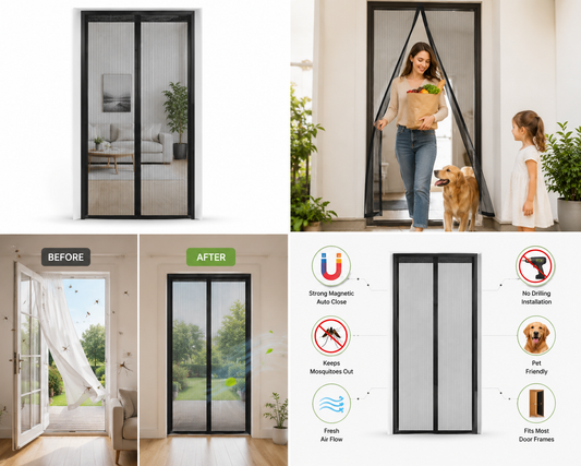 Zareem™ MagniShield Auto-Close Magnetic Door Screen