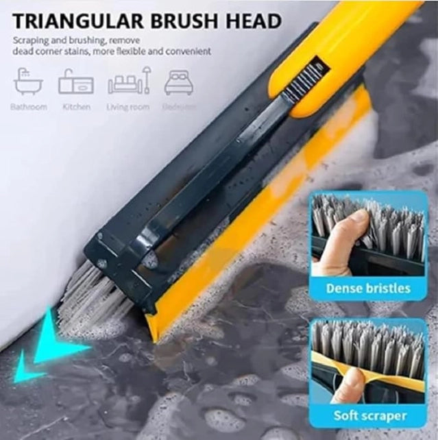 CleanGlide™ 2-in-1 Floor Scrub Pro | Adjustable Long Handle Floor Brush & Water Squeegee