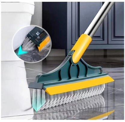 CleanGlide™ 2-in-1 Floor Scrub Pro | Adjustable Long Handle Floor Brush & Water Squeegee